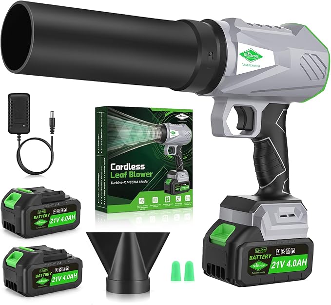 Leaf Blower Cordless with Battery and Charger1000000 RPM 395CFM 1000G Power Lightweight Handheld Design Extended NozzleBlower for Patio CleaningCar Blowing Water Blowing Leaves and Dust