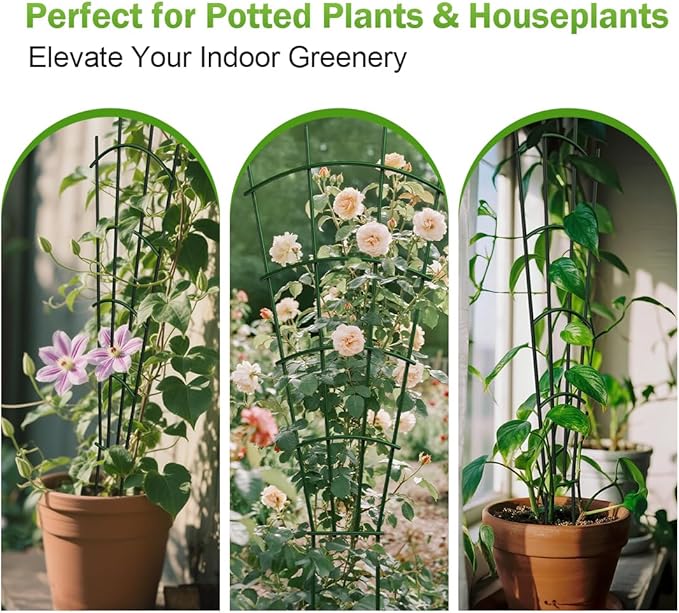 6-Pack Metal Trellis for Potted Plants 32 Heavy Duty Garden Trellis for Climbing Plants Rustproof Powder Coated Indoor/Outdoor Trellis for Climbing Vines Flowers Houseplants