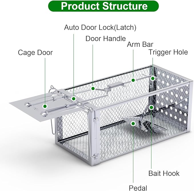 Humane Mouse Trap Live Mouse Traps Catch and ReleaseOne-Way Door Rodent Trap for Indoor &amp Outdoor UseHumane Rat Trap for Small RodentsMiceVoles &amp Squirrels