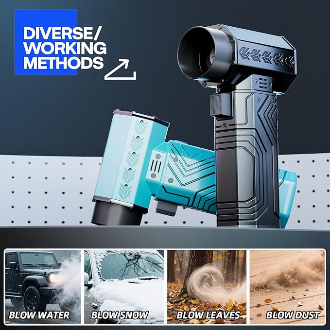 Turbo Dryer Blower for Car 180MPH/1.3LB Thrust Car Dryer Air Blower 400W 40mm Brushless MotorBlow Away 2 cans of Coke EasilyInfinitely Variable Speed for Car Home &amp Outdoors (Blue)