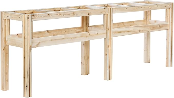 Greenes Fence Six Bucket Elevated Cedar Wood Garden Frame 84 in. x 16 in. x 30 in. - Made in USA with North American Cedar