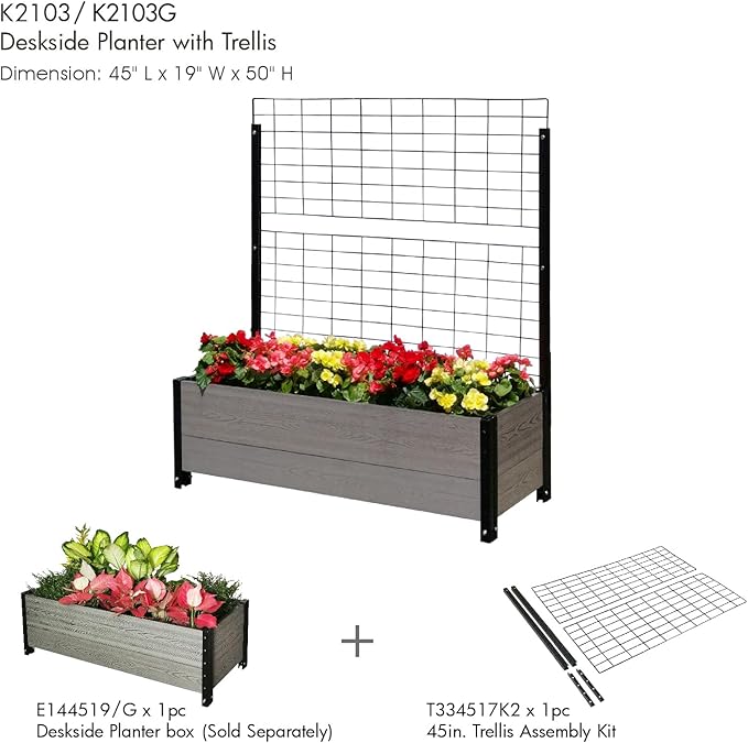 Everbloom 45 in. Trellis Assembly Kit T334517K2 45 L x 33 H (Only Used with Everbloom Model R144524 E144519/E144519G E334519W/E334519WG)-Heavy Duty Galvanized Powder Coated Stainless Steel