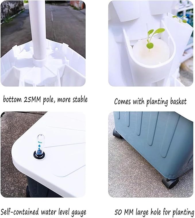 Hydroponics Growing SystemHydroponics Growing Tower Planter for Fruits Vegetables 5 Plants Per Layer 8/10/12 Layer (Color:A1Size:8 Layer)