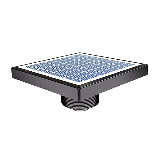 Quietcool UTF-SLR-04-L Solar Shed Fan with Light - Perfect for Backyard Sheds - Solar Powered - 3.5 Watt Solar Panel - No Wiring Required