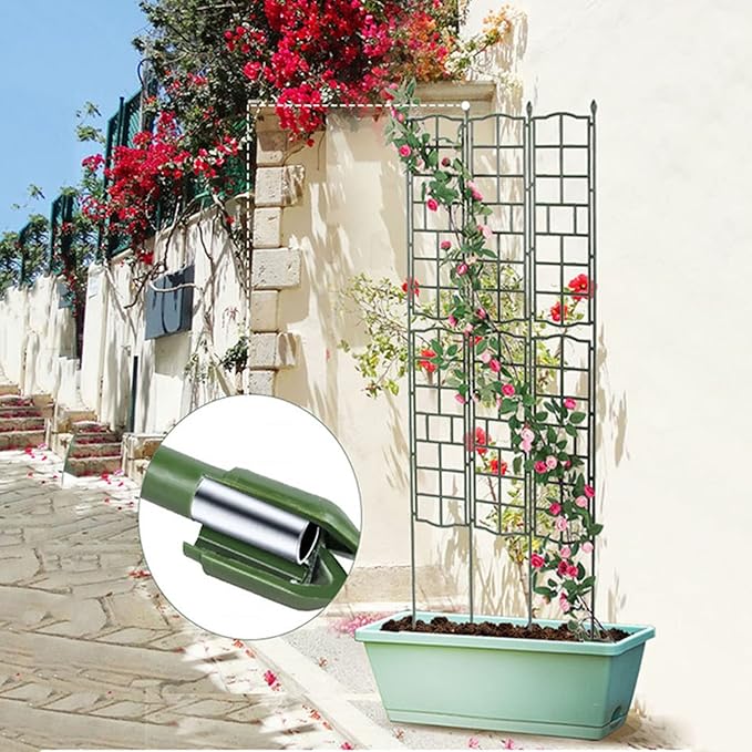 Garden Trellis for Potted Plants Foldable Plants Support Lattice Fence Vertical Panels Trellis for Climbing Plants Vegetables Flowers Roses Clematis Green(Size:50x150cm(19.7x59in))