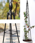 Garden Obelisk Trellis For Potted Plants 4.9ft Or 5.9ftGarden Trellis For Potted Plants Indoor Plant Support For Vines &amp Flowers Rustproof Coated Tomato Cage Tower (1 Pack)(Size:1.8m(70.8inches