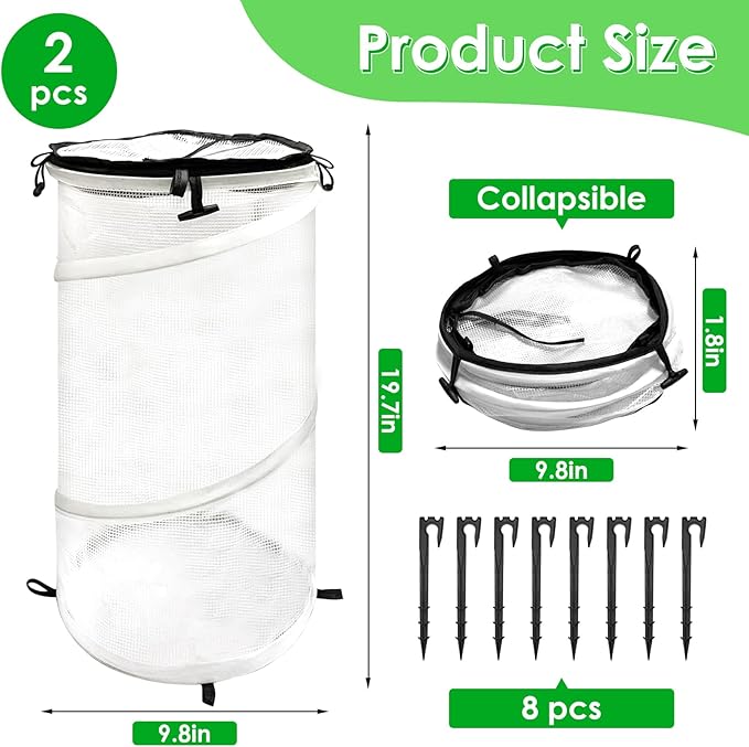 2 Pack Pop Up Mini Greenhouse for Raised Garden Bed Portable PVC Spring-Up Popup Greenhouse Plant Protector and Frost Cover for Young Tomato Plants &amp Other Plant Seedlings for Frost Rain Proof (bl
