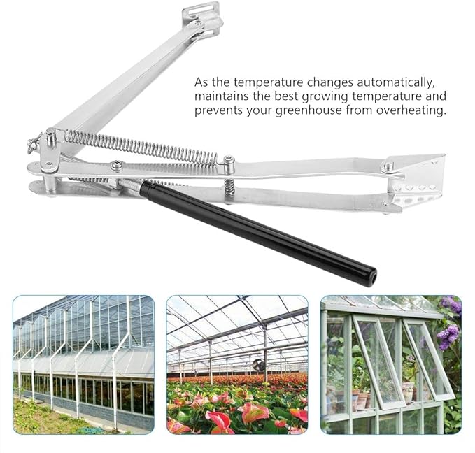Greenhouse Auto Vent Opener Stainless Steel ABS Dual Spring Temperature Sensor for Roof Ventilation Automatic Window Opening Plant Growth Temperature Control