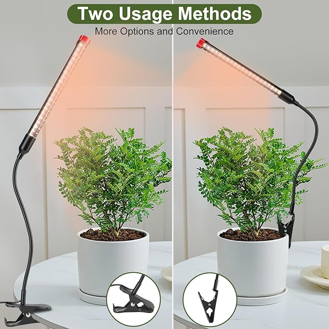 Game Changer! FECiDA 2026 3Pack 9 Watt Power Draw NO Need Adapter Clip Grow Lights for Small Indoor Plants Bonsai 4/8/12H Timer Enough Bright Like Sun for Your Plants