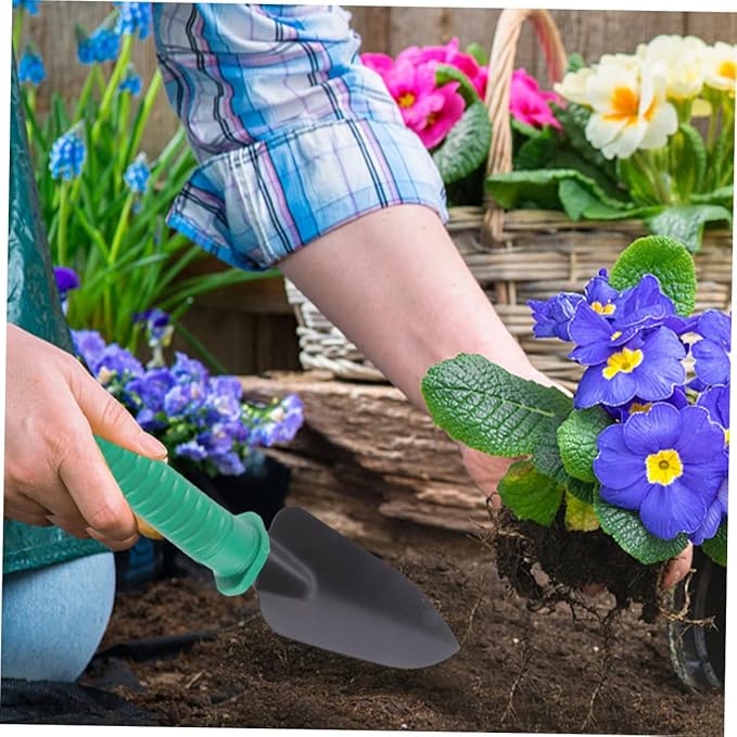Garden Tool Set with Stainless Steel Planting Shovels and Rake Portable 5pcs Gardening Supplies with Carrying Case for Outdoor Planting and Lawn Care