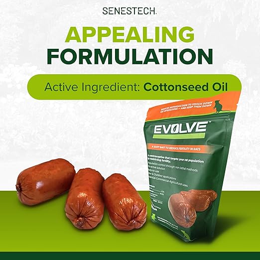 Evolve Rat Birth Control Soft Bait Sausages – 1.5 lbs | Scientifically Proven Rat Population Control | Not a Poison Long-Term Population Management (Packaging May Vary)