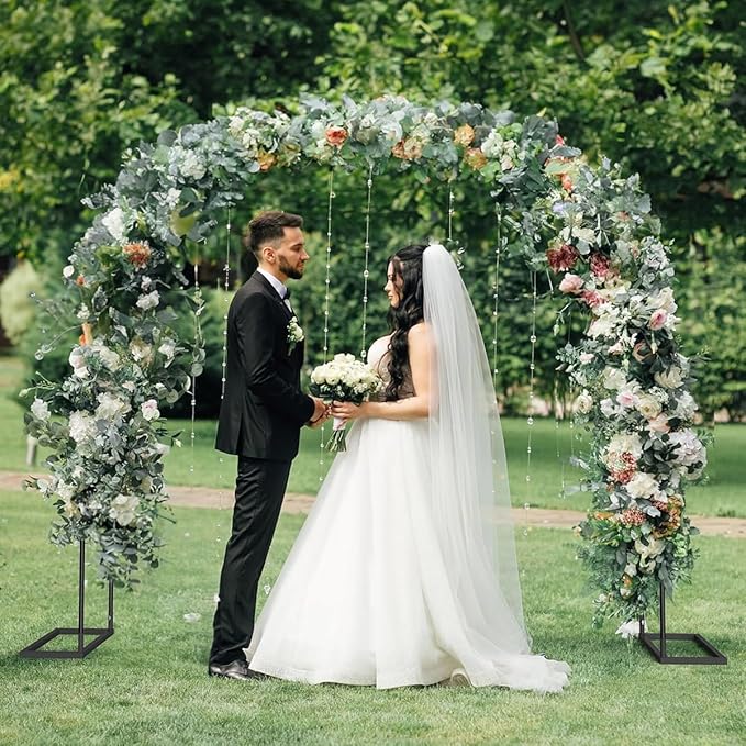 Garden Arch TrellisGarden ArborMetal Garden Arch Arbour ArchwayBridal Party Decorationfor Climbing VineAssemble Freely4.6 Feet Wide x7.5 Feet High