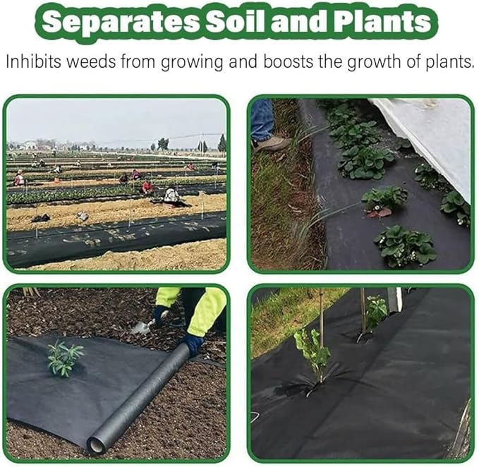 Folded Ground Cover MembraneWeed Membrane Weed Barrier Fabric Non-Woven Geotextile Fabric Garden Weed Barrier Fabric Landscaping Fabric(1x5m)
