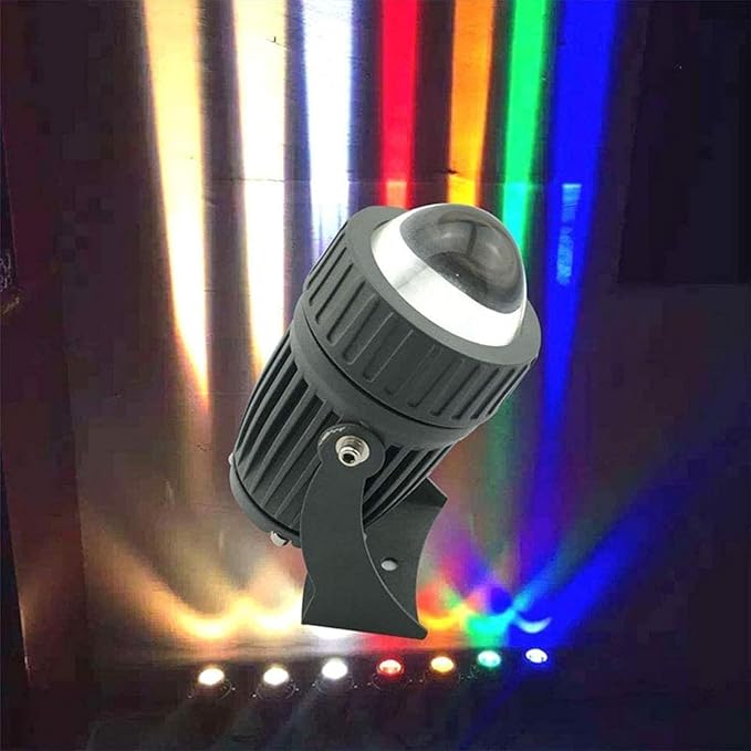 LED Beam Spotlight 10W IP65 Narrow Beam Floodlights Waterproof RGB with Remote Control Rotation Spotlight Adjustable Angle Up Lights(Green12V)