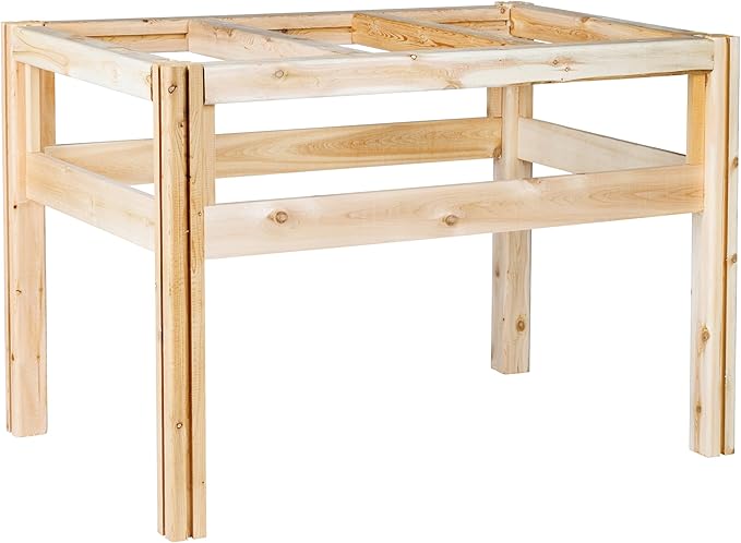 Greenes Fence Six Bucket Elevated Cedar Wood Garden Frame 43 in. x 28 in. x 30 in. - Made in USA with North American Cedar