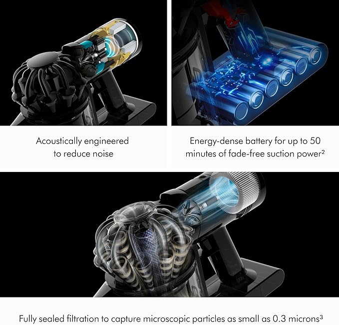 Dyson Car+Boat Handheld Vacuum Cordless and Lightweight Cleans Hard Surfaces and Upholstery 115AW 2 Power Modes Up to 50 Minutes²