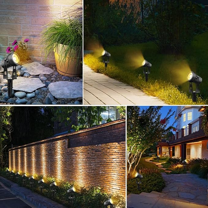 LED Landscape Lights Low Voltage COB Landscape Lighting 24V 20W Warm White 2100LM Garden Spotlights Outdoor for Yard Lawn Wall Fence(6 Pack)