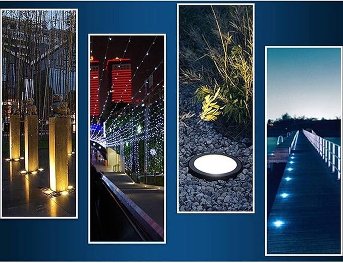Outdoor Recessed LED Spot Light - LED Landscape Lights - Inground Garden Lamp Outdoor Garden Lighting Waterproof Lights Underground Beam Underground Spotlight RGB 24W(24V) Blue