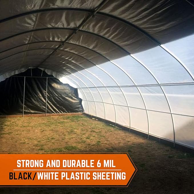 Farm Plastic Supply Black and White Panda Film (10' x 25') 6 Mil Poly Film