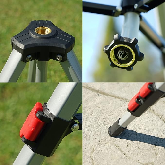 Eden 94154 PRO The Heaviest Weight Tripod (5.37 lbs) Adjustable 4-Way Mini Turbo Metal Oscillating Sprinkler W/Quick Connect Starter Set Covers up to 4069 sq. ft. Telescoping Tripod Style