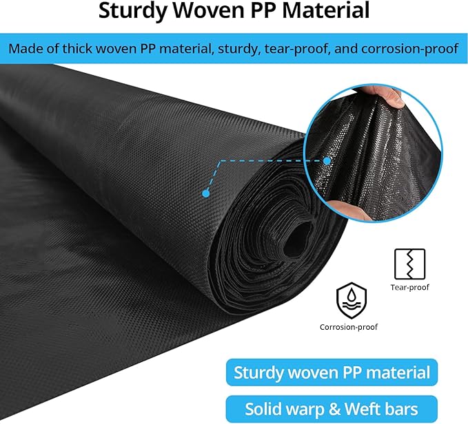 OUTLANE Weed Barrier Fabric Heavy Duty 13x108 Ft 5.8OZ Geotextile Fabric Under Gravel Garden Landscaping Fabric for Gravel Stabilization Landscaping Erosion Control &amp Ground Cover