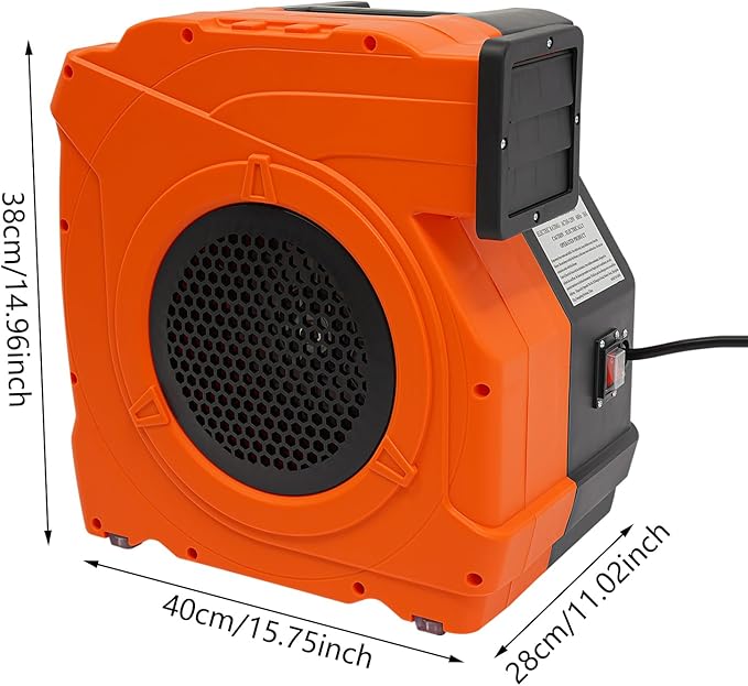 3HP Bounce House Blower IP24 Portable Inflatable Blower Fan Quiet 2150W Commercial Air Pump Fan 3350 RPM with Reverse Air Door Design for Bounce House Jump Slide Castle