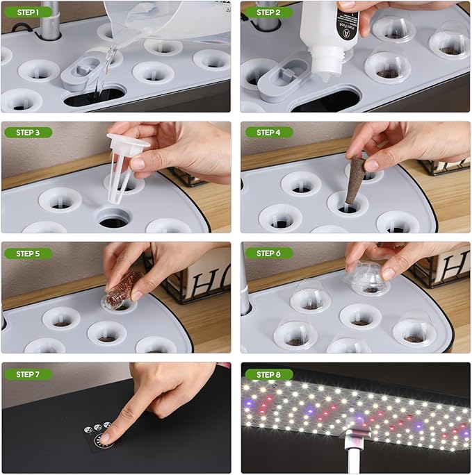 1set Indoor Hydroponics Growing Kit Plant Grow Kit with Multi-Porous Design Abundant Accessories for Space-Saving Indoor Gardening Compatible with Us