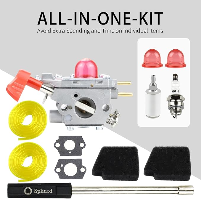 545081857 Carburetor for Poulan BVM200FE for Craftsman 25cc Gas Blower 358794770 for GBV345 Leaf Blower – For Zama C1U-W43B with Air Filter Parts