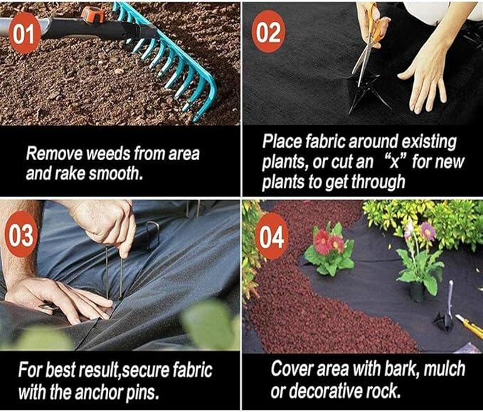 1PCS Black Agricultural Anti Grass Cloth Width 0.5m 0.8m 1m Weed Barrier Mat Plastic Mulch Orchard Garden Weed Control Fabric(0.5m Width 20M Length)