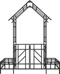 Metal Garden Arch Trellis for Climbing Plants Adjustable Width Outdoor Rose Arbor with Flat Top Ceremony Decoration Archway with Planter for Wedding Events Lawn Patio Decor