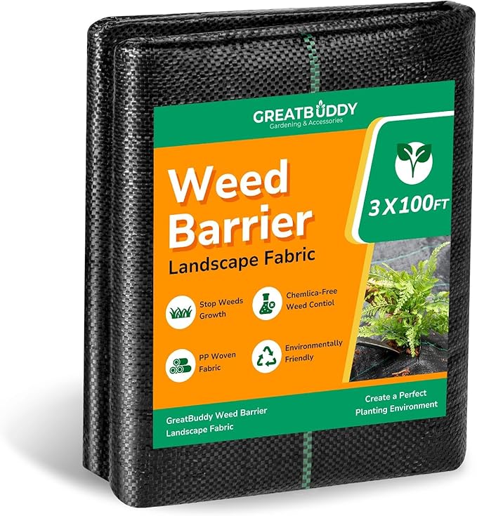 Multi Functional Weed Barrier Landscape Fabric Easy-to-use Grass Cover Outdoor Weed Mat Garden Lawn Fabriccan Remove Weeds can be Used Multiple Times (4FT*100FT)