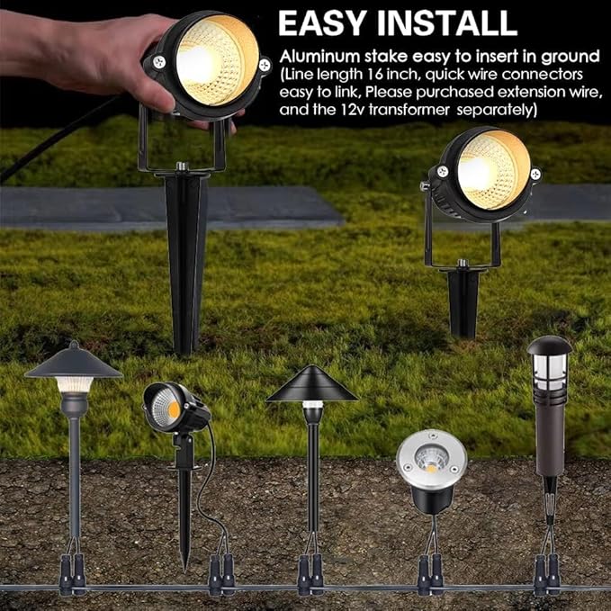 EAGLOD 5W Spot Lights Outdoor 5000K Daylight White Flag Pole Light 12V~24V AC/DC LED Landscape Spotlights Waterproof Low Voltage Landscape Lighting for Yar (10)
