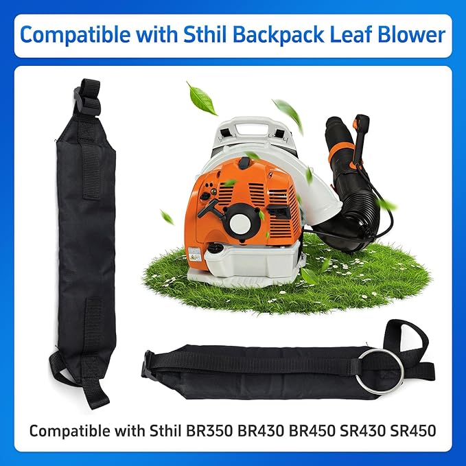 2Pcs 4244-710-9005 Blower Harness Straps Compatible with STIHL Backpack Leaf Blowers BR350 BR430 BR450 SR430 SR450 Left and Right Shoulder Strap Replace 4244 710 9005 42447109005 Black