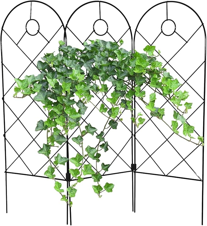 Garden Trellis for Climbing Plants for Climbing Plants Metal Rustproof Plant Support Trellis for Potted Plants for Climbing Plant Flower Rose Clematis Morning Glory Peony (3)