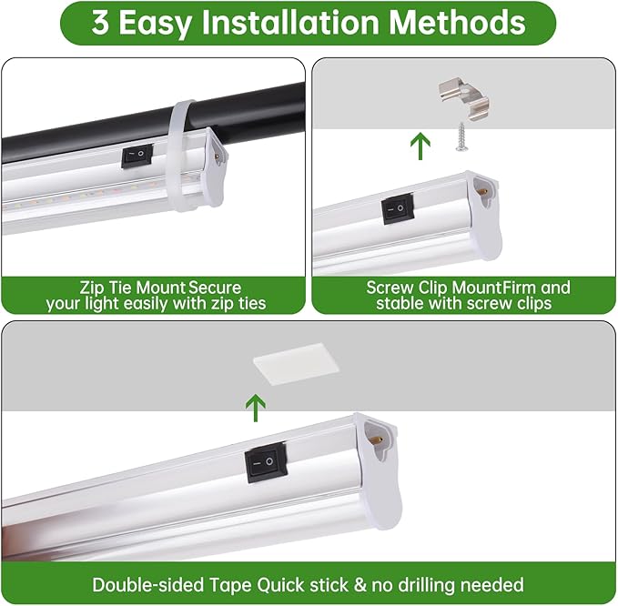 T5 Grow Lights 2FT 120W (8×15W 1000W Equivalent) Full Spectrum Grow Lights for Indoor Plants 4000K Plug and Play Easy to Install for Greenhouse &amp Plant Shelves (8 Pack)