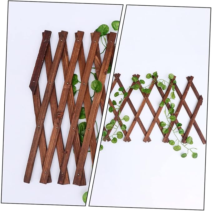 YARNOW Expandable Garden Trellis Versatile Climbing Plant Support Panel Height Durable Carbonized for Outdoor Fencing and Garden Decoration