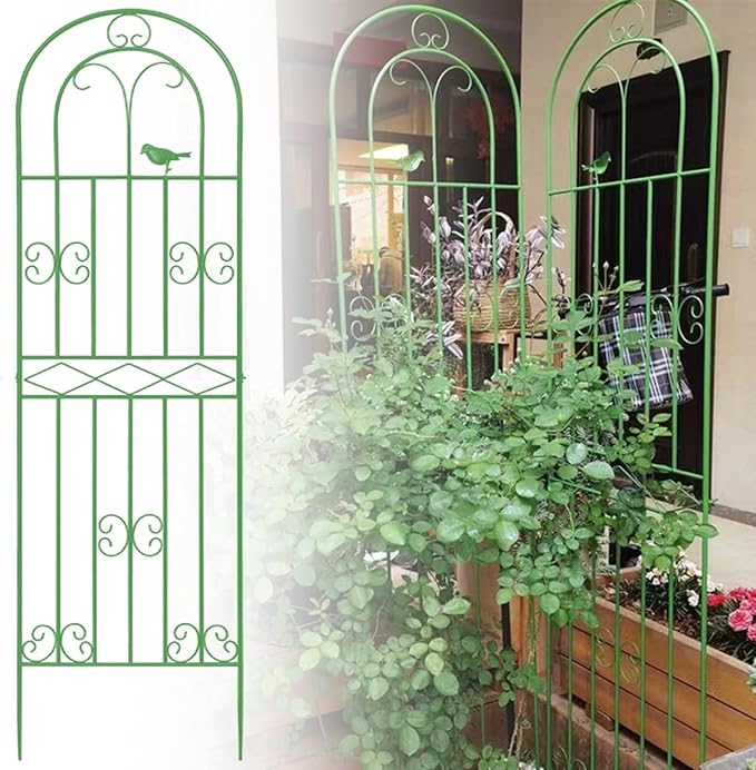 LTSRLL Large Metal Garden Trellis Plant Screen - Indoor Outdoor Flower Stand Rose Trellis - Rustproof/Weatherproof/Easy to Assemble(Green200x50cm)
