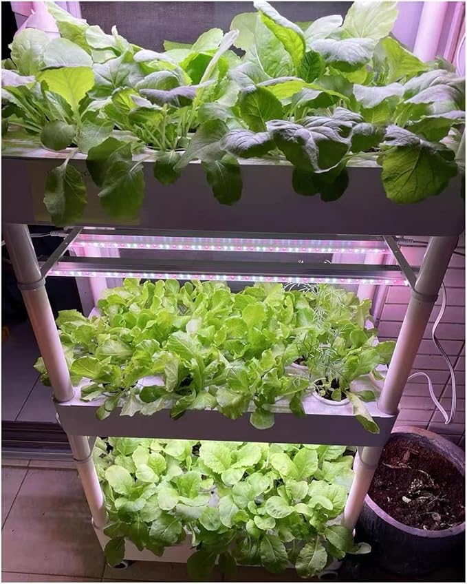 Hydroponic Equipment Hydroponics Growing System Indoor Smart Herb Vertical Garden Kit Automatic LED Grow Lights Planter 3 Layers 42 Plants Indoor Garden