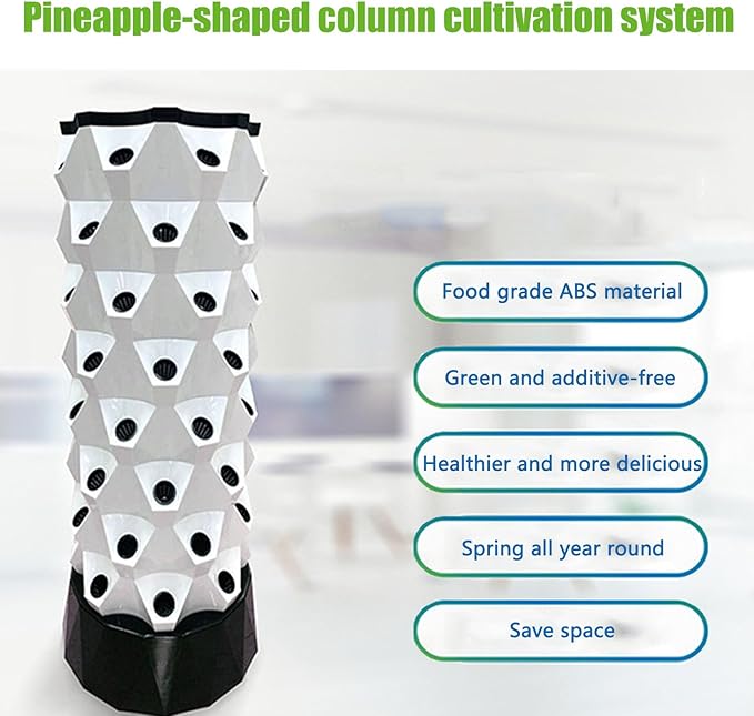 Hydroponic Tower Self-Watering Growing System48/64/80 Plant Vertical Garden Planter Indoor Smart Garden Kit with Hydrating Pump Timer Adapter8floors