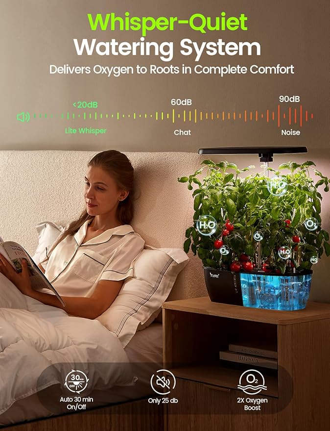 LETPOT LPH-Lite Hydroponics Growing System 12 Pods Smart Herb Garden Kit Indoor Indoor Garden APP &amp WiFi Controlled with 24W Growing LED 5.5L Water Tank Pump System Automatic Timer
