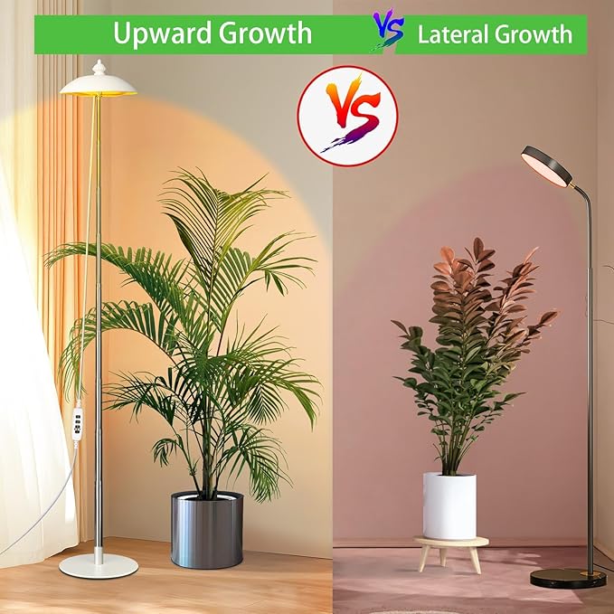 LED Floor Grow Lights for Indoor Plants Corner Stand Full Spectrum Plant Growing Lamp 10 Dimmable Levels Auto 3/6/9/12H Timer Grow Light Height Adjustable for Large Tall Plants