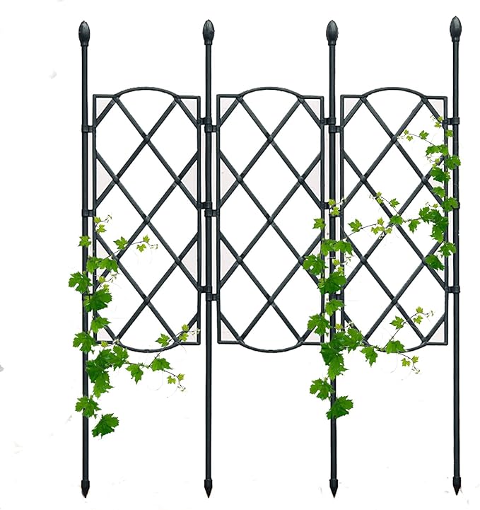 Black Garden Trellis for Climbing PlantsRustproof Plastic Coated Metal Plant Support35in53in Tall Frame for Vines Flowers Vegetables and Roses - Indoor/Outdoor Use (Size : 53in/135cm X 18.3 in/