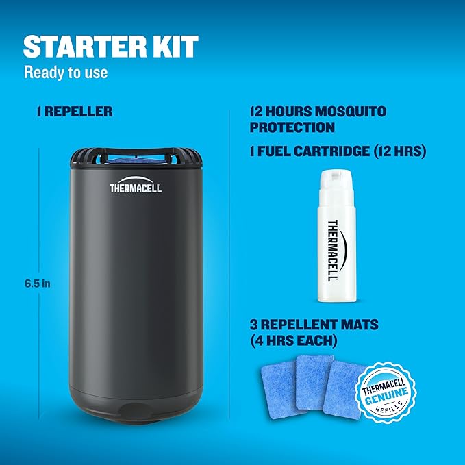 Thermacell Patio Shield Mosquito Repeller Highly Effective Mosquito Repellent for Patio No Candles or Flames DEET-Free Scent-Free Bug Spray Alternative Includes 12-Hour Refill