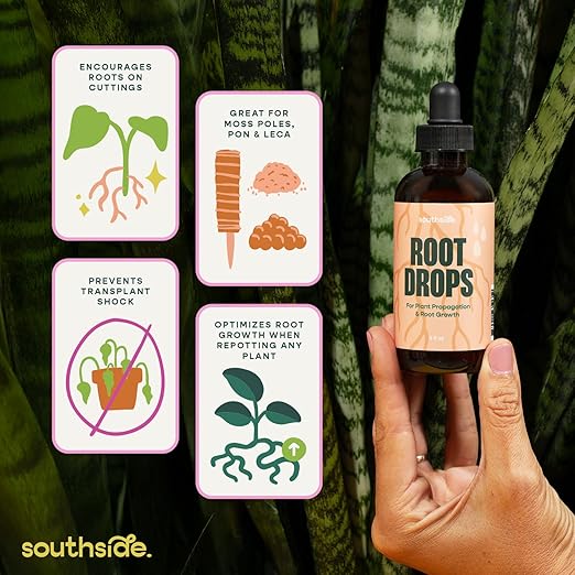 Root Drops - Liquid Rooting Vitamins | Fast Propagation Stronger Roots Less Shock | Works in Water Soil Leca Moss | for All Indoor Houseplants Like Pothos Monstera Philodendron (4 oz)