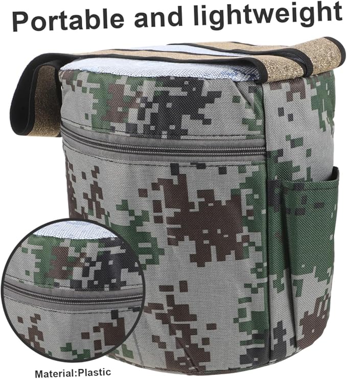 GALPADA Portable Gardening Stool with Tool Pouch 25cm Height Outdoor Field Work Seat for Adults Lightweight Foam Camping and Hiking Stool for Weeding and Planting Random Style