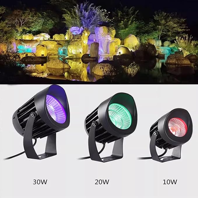 Outdoor Spotlights - LED Floodlights Spotlight Beam Light IP65 Waterproof LED Tree Lights Garden Villa Courtyard Lawn Lights Park Exterior Wall Landscape Light(Purple30W(220V))