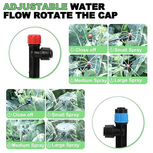 Drip Irrigation System – 2026 Upgraded Garden Watering System with 46FT 1/2'' Tubing New Quick-Connect 1/4 inch Fittings Automatic Sprinkler for Garden Lawn Greenhouse Plant Flower Bed