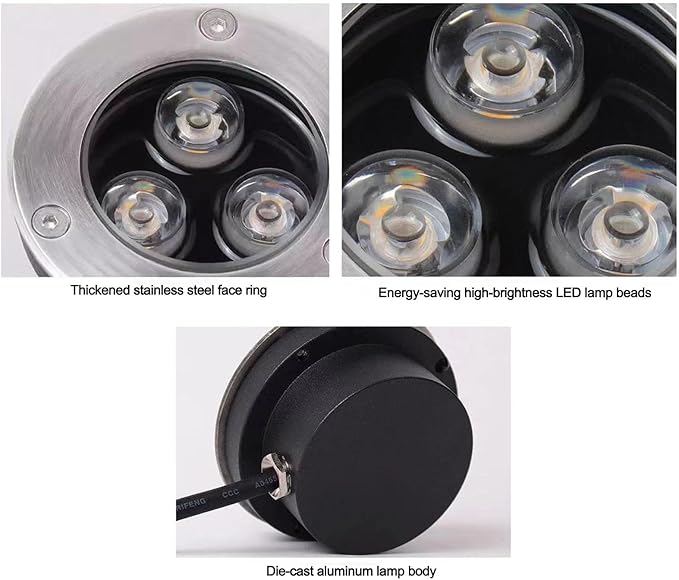 Ultra-Thin 3W Outdoor Recessed Spotlight - Waterproof IP65 Garden Ground Light Floor Lamp for Courtyard &amp Lawn Cold White LED 220V Landscape Lighting (100x35mm)