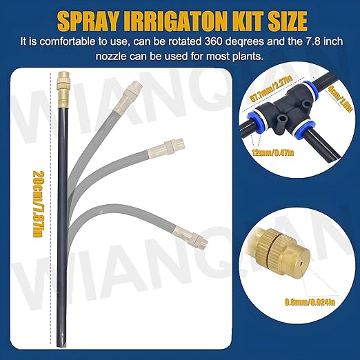 Automatic Drip Irrigation Kit Bendable Drip Garden Watering System 360° Curved Garden Automatic Irrigation System Smart Timer Water Saving for Greenhouse Yard Lawn Plant 20m+Controller