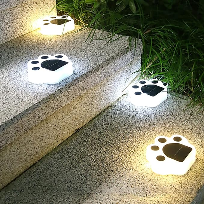 Plant Growing Lamps Solar Ground Lights Bear Paw Shape LED Outdoor GardenLandscape Foor Lamp for Lawn Pathway Yard Walkway Vegetable Patch
